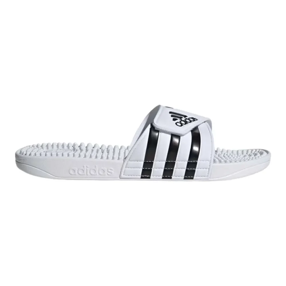 Adidas Adissage Massage Slides White Black Post Workout Recovery Sandals Size 17